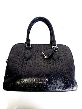 GUESS Los Angeles Black Embossed Dome Satchel